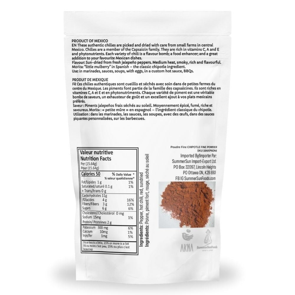 Akna Chipotle Fine Ground Morita Chili Powder 200g AKNA Foods