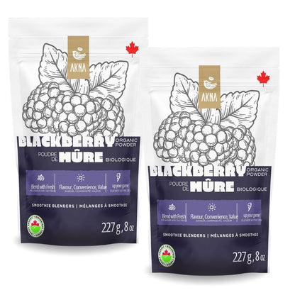 2 Pack AKNA Organic Blackberry Fruit Powder 445g total