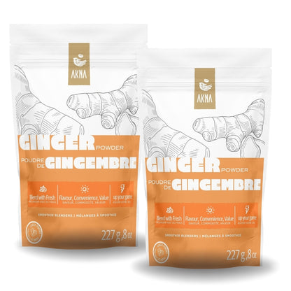 Ginger Fruit Powder, Natural Smoothie and Baking Blend, 2 Pack, 227g Bags Ak Na Foods