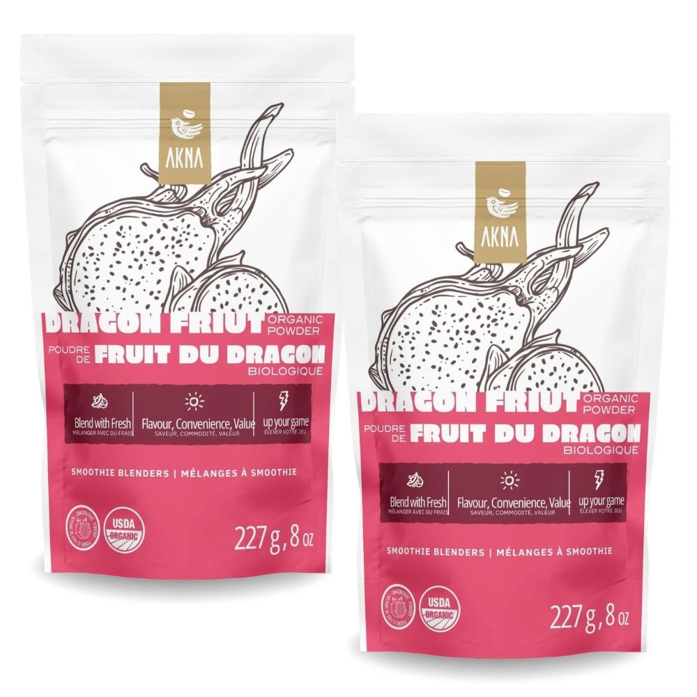 2 pack AKNA Organic Red Dragon Fruit Powder Total 445g