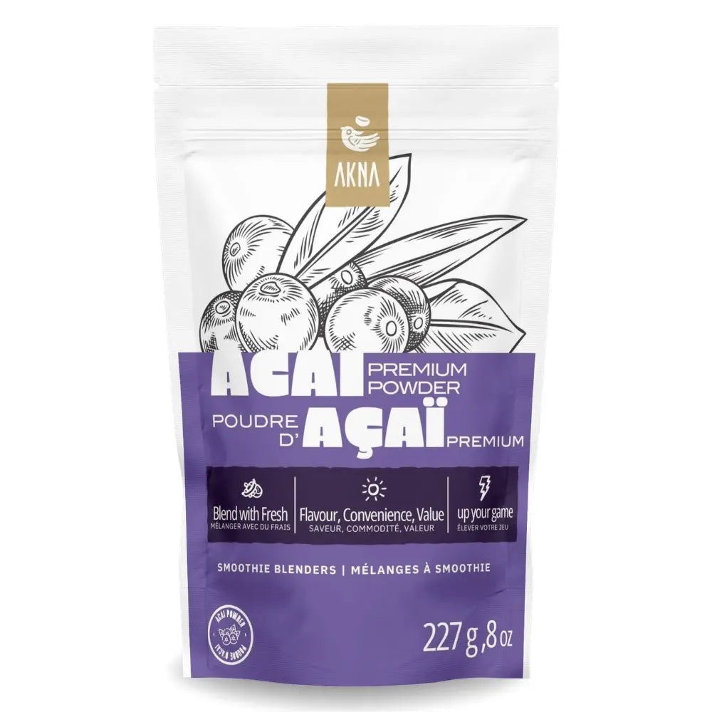 AKNA Premium Brazilian Açaí Powder, Resealable Bag, 227g (8 oz) AKNA Foods