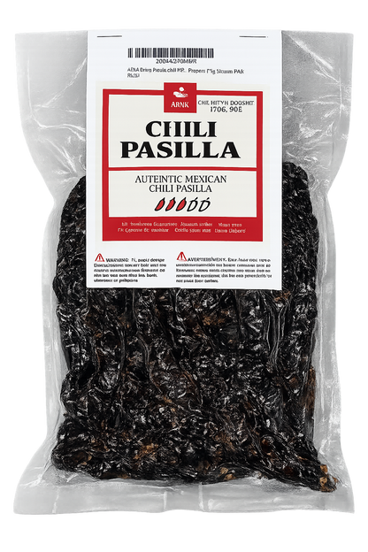 AKNA Authentic Dried Pasilla Negro Chili Peppers , 170g- 6oz AKNA Foods