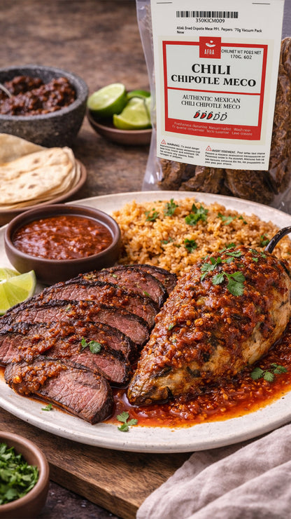 AKNA Whole Chipotle Meco Chili Peppers, 170g - 6oz