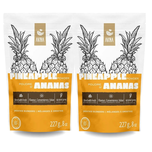 Pineapple Powder, 2 Pack, Two 227g Resealable Pouches, Easy Mix for Smoothies and Drinks Ak Na Foods