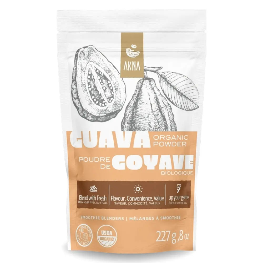 Akna Organic Guava Fruit Powder, 227g, Pure Vitamin C & Fiber Support, Non-GMO, Vegan Superfood AKNA Foods