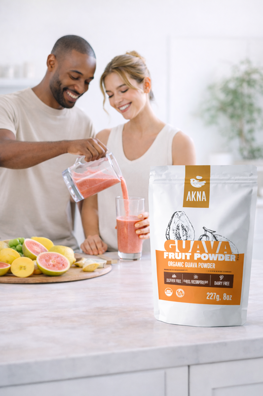 Akna Organic Guava Fruit Powder, 227g, Pure Vitamin C & Fiber Support, Non-GMO, Vegan Superfood