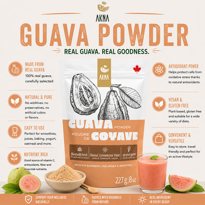 Akna Organic USDA Guava Fruit Powder, 227g AKNA Foods