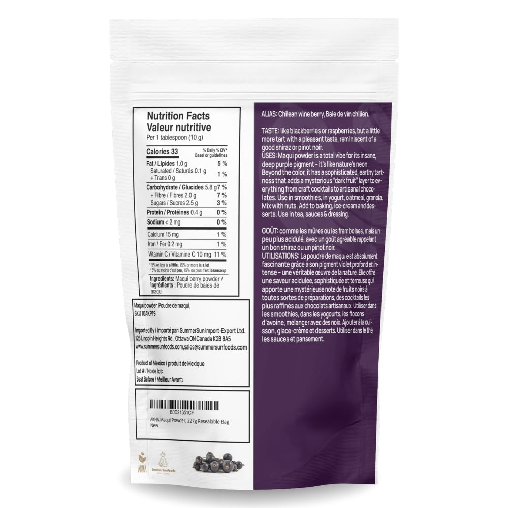 AKNA Maqui Berry Juice Powder 227g / 8oz AKNA Foods