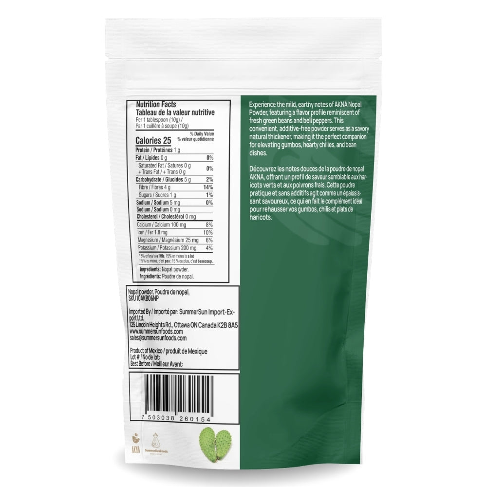 Akna 🌵Nopal Cactus Leaf Powder, 227g AKNA Foods