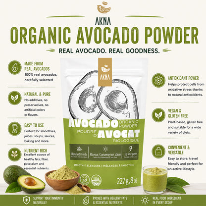 AKNA USDA Organic Avocado Powder 227g - 8 oz AKNA Foods