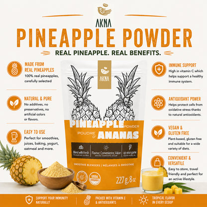 Pineapple Powder 8 oz, 225g Ak Na Foods