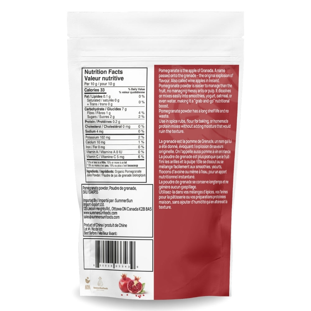 AKNA Organic Pomegranate Powder 227g, 8oz AKNA Foods