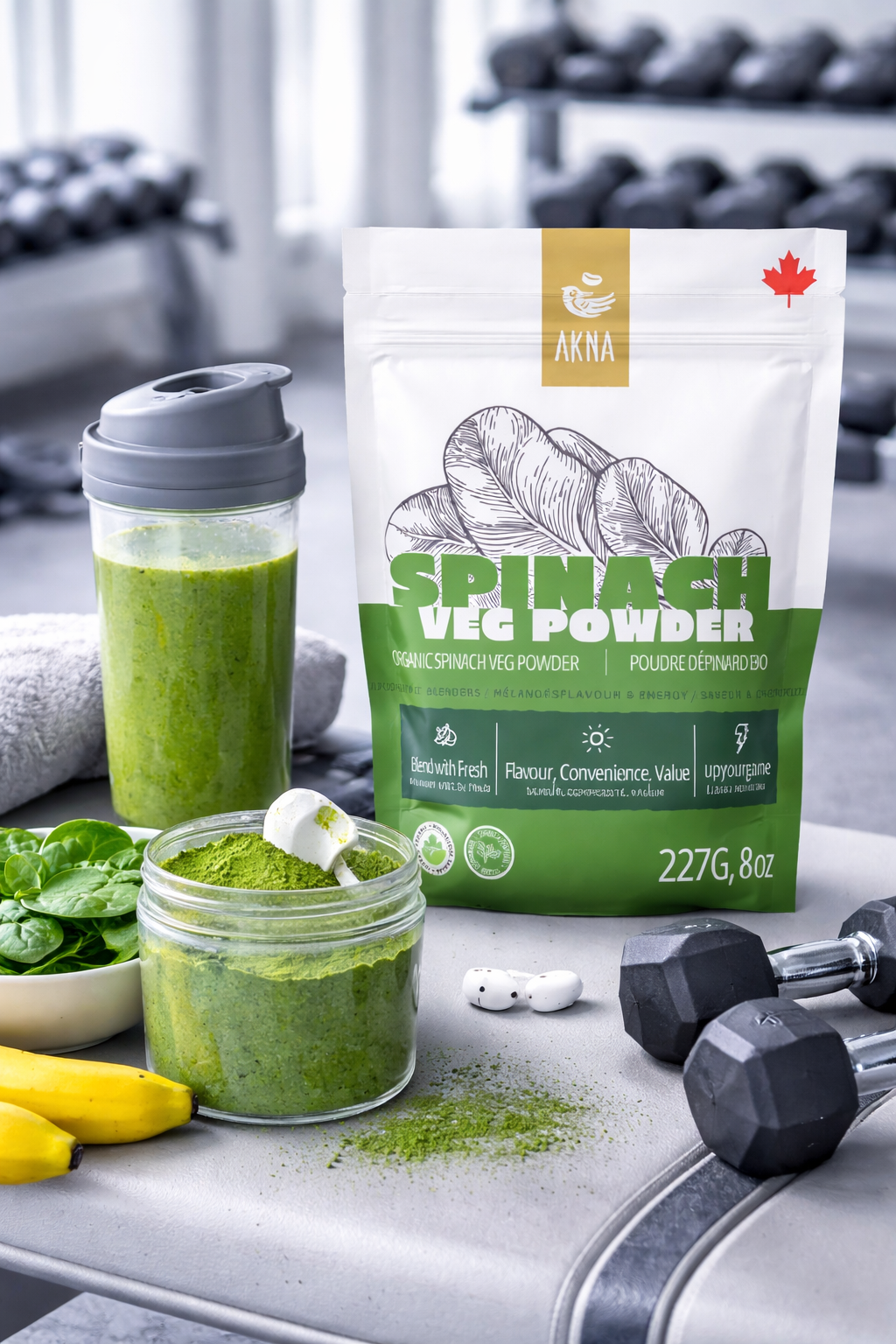 AKNA Organic Spinach Powder, 227g 8oz