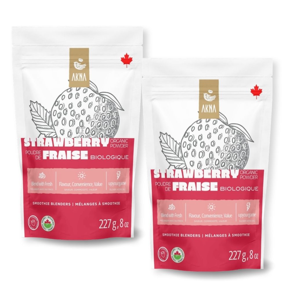 Two Pack AKNA Organic Strawberry Fruit Powder, 445g