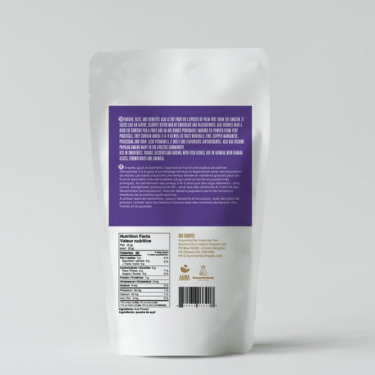 AKNA Premium Brazilian Açaí Powder, Resealable Bag, 227g (8 oz), easy mix for healthy drink and smoothies, Rich in Antioxidants – Non-GMO