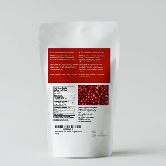 AKNA Acerola Power (8oz/227g) – Pure Acerola Cherry Powder – High Vitamin C Antioxidant Superfood – 100% Natural Berry Extract – Resealable Pouch