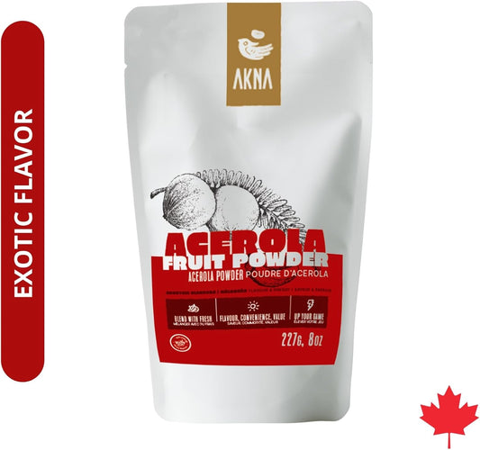 AKNA Acerola Power (8oz/227g) – Pure Acerola Cherry Powder – High Vitamin C Antioxidant Superfood – 100% Natural Berry Extract – Resealable Pouch