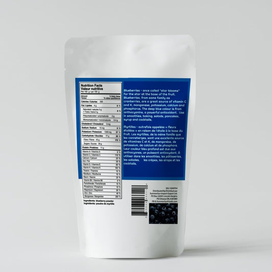 AKNA Organic Blueberry Powder - 227g - Canadian Blueberries - Antioxidant Rich, Vegan & Gluten-Free - Resealable Pouch