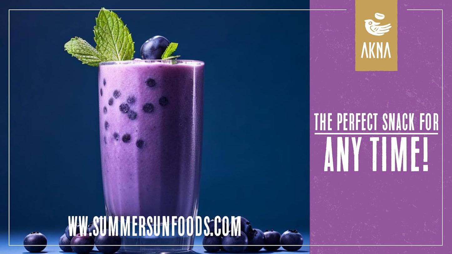 AKNA Organic Blueberry Powder - 227g - Canadian Blueberries - Antioxidant Rich, Vegan & Gluten-Free - Resealable Pouch