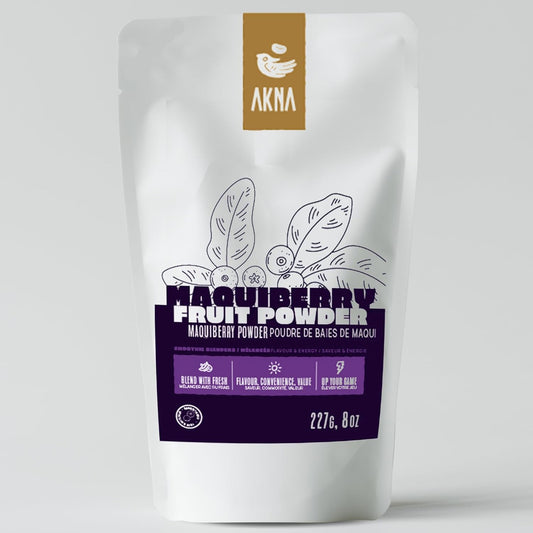 AKNA Maqui Berry Juice Powder (227g / 8oz) – Premium Purple Fruit Extract – Water Soluble & Easy to Mix – Resealable Bag – Non-GMO, Vegan, Gluten-Free – Natural Food Color for Drinks & Bowls