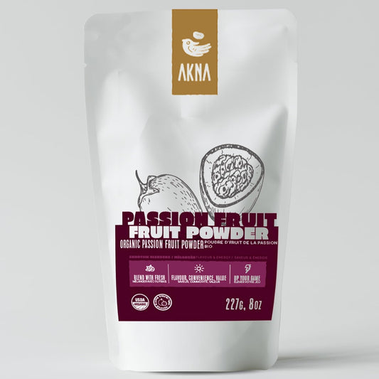 AKNA Organic Passion Fruit Powder 227g (8oz) – Natural Maracuja Fruit Solids – Non-GMO, Gluten-Free & Vegan – Perfect for Smoothies, Baking, Yogurt & Beverages – Resealable Pouch